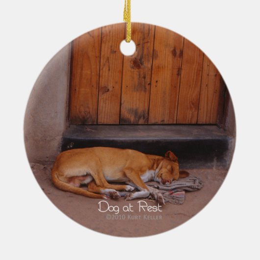 Hund an der Erholung Keramik Ornament (Hinten)