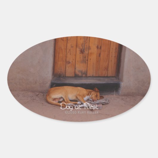 Hund an der Erholung Ovaler Aufkleber (Vorderseite)