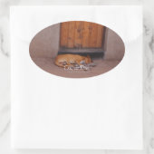 Hund an der Erholung Ovaler Aufkleber (Tasche)