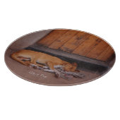 Hund an der Erholung Schneidebrett (Ecke)