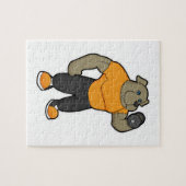 Hund an der Fitness mit Dumbell Puzzle (Horizontal)