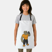 Hund an der Fitness mit Dumbell Schürze (Insitu)