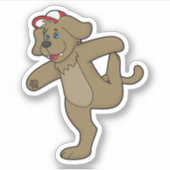 Hund an der Yoga-Fitness Aufkleber (Vorderseite)