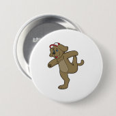 Hund an der Yoga-Fitness Button (Vorne & Hinten)