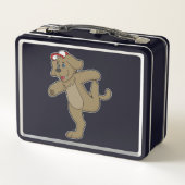 Hund an der Yoga-Fitness Metall Brotdose (Rückseite)