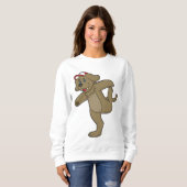 Hund an der Yoga-Fitness Sweatshirt (Vorne ganz)