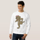 Hund an der Yoga-Fitness Sweatshirt (Vorne ganz)