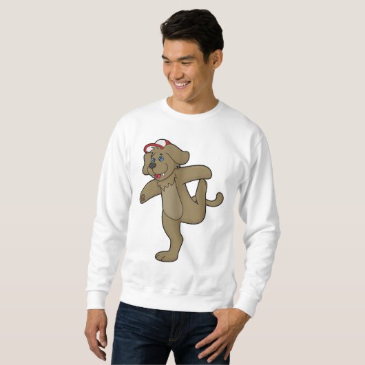 Hund an der Yoga-Fitness Sweatshirt (Vorne ganz)