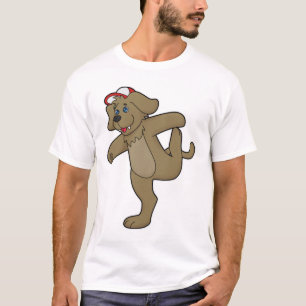Hund an der Yoga-Fitness T-Shirt