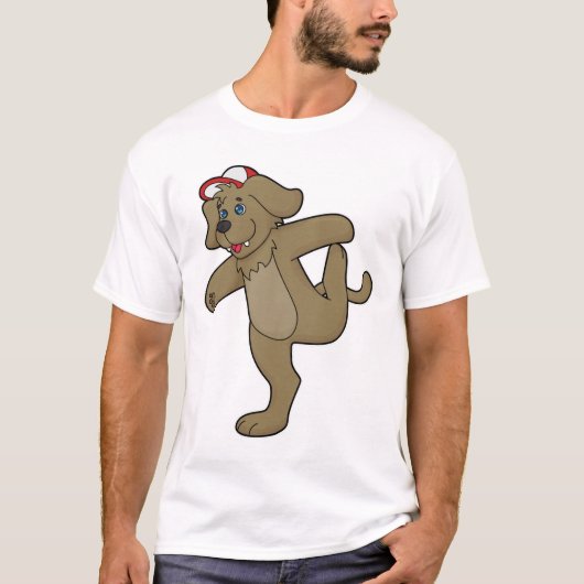 Hund an der Yoga-Fitness T-Shirt (Vorderseite)