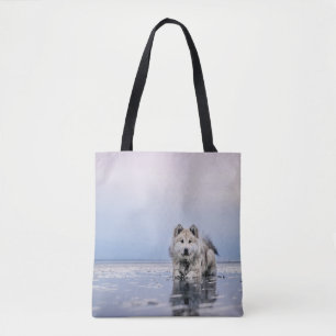HUND AN EINEM RUHIGEN GEWÄSSER TASCHE