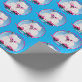 Hund an Schwimmern Geschenkpapier (Ecke)