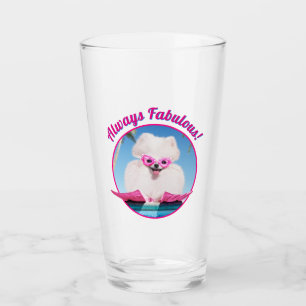 Hund an Schwimmern Glas