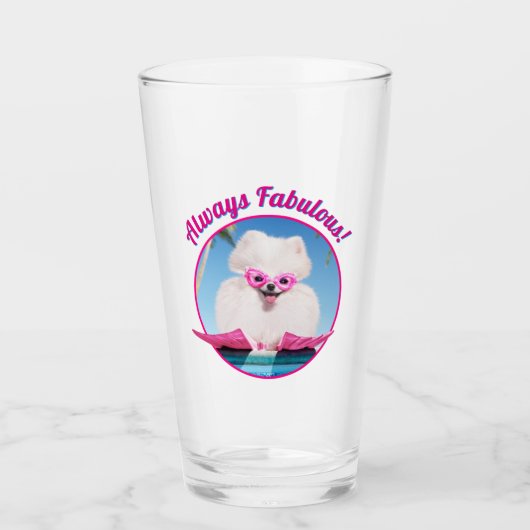 Hund an Schwimmern Glas (Vorderseite)