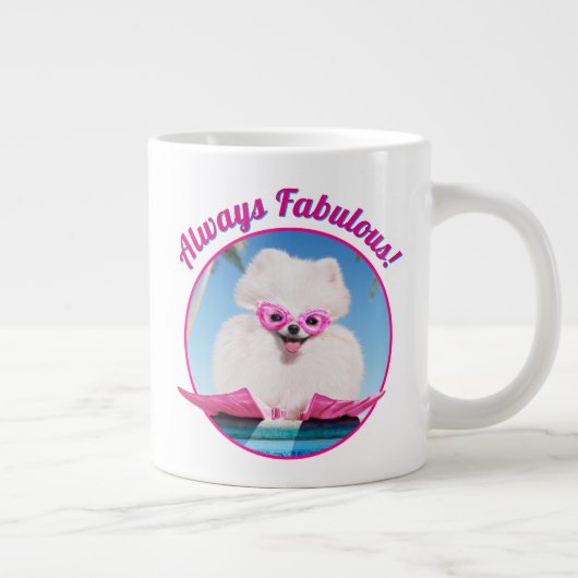Hund an Schwimmern Jumbo-Tasse (Rechts)