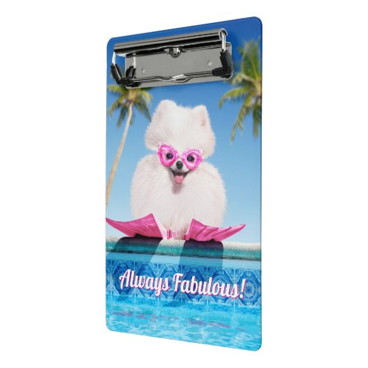 Hund an Schwimmern Mini Klemmbrett (Gewinkelt2)