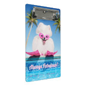 Hund an Schwimmern Mini Klemmbrett (Schrägansicht)