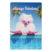 Hund an Schwimmern Mini Klemmbrett (Rückseite)