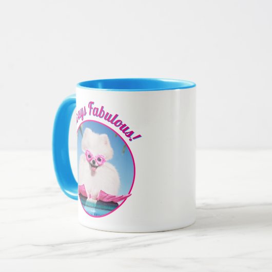 Hund an Schwimmern Tasse (Vorderseite Links)