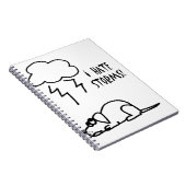 Hund ängstlich vom Gewitter-Cartoon Notizblock (Rechte Seite)