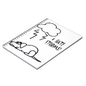 Hund ängstlich vom Gewitter-Cartoon Notizblock (Linke Seite)