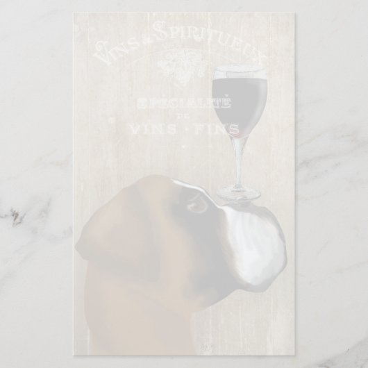 Hund Au Vin Boxer Briefpapier (Vorderseite)