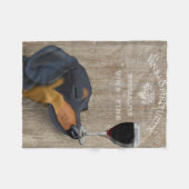 Hund Au Vin Dackel Fleecedecke (Vorderseite (Horizontal))