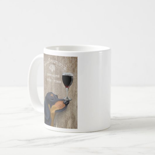 Hund Au Vin Dackel Kaffeetasse (Vorderseite Links)