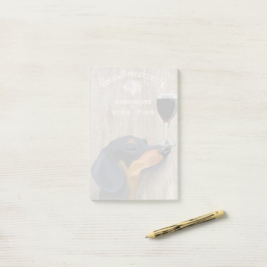 Hund Au Vin Dackel Post-it Klebezettel (Auf Schreibtisch)