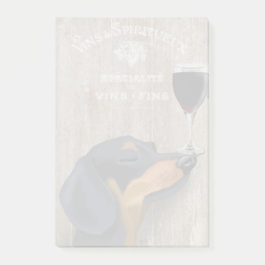Hund Au Vin Dackel Post-it Klebezettel (Vorderseite)