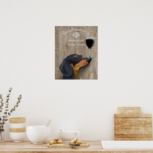 Hund Au Vin Dackel Poster (Küche)
