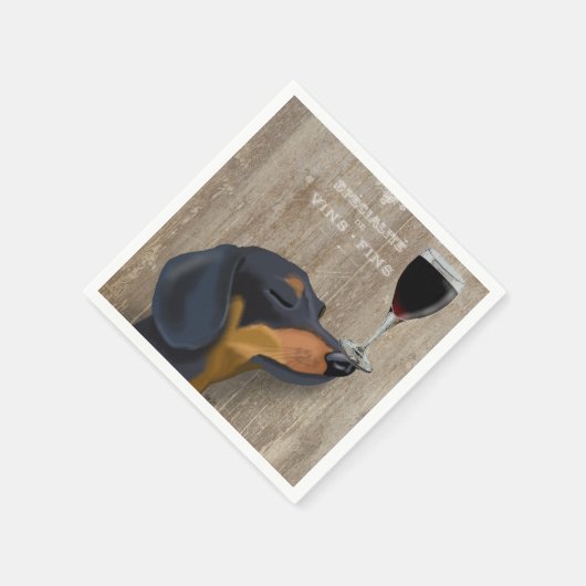 Hund Au Vin Dackel Serviette (Ecke)