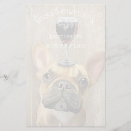 Hund Au Vin, Französischer Bulldog Briefpapier (Vorderseite)