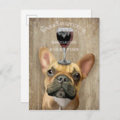 Hund Au Vin, Französischer Bulldogge Postkarte (Vorne/Hinten)