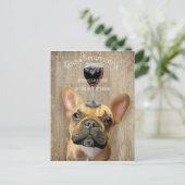 Hund Au Vin, Französischer Bulldogge Postkarte (Stehend Vorderseite)