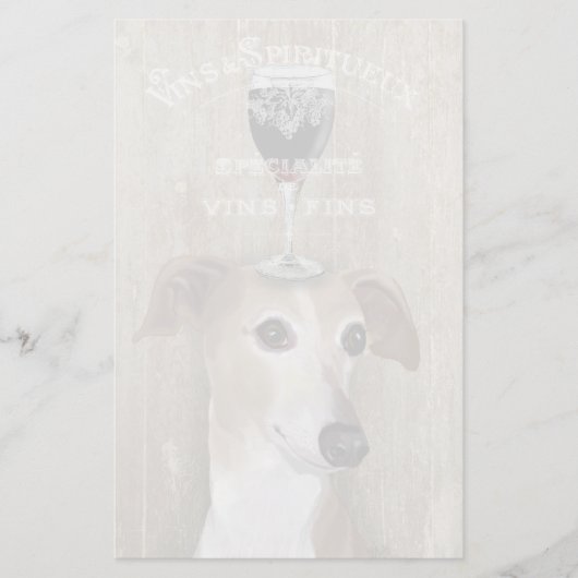 Hund Au Vin Greyhound Briefpapier (Vorderseite)