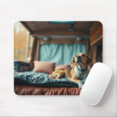 Hund auf Bett Mousepad (Mit Mouse)