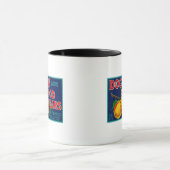 Hund auf Birnen, Birnenkorb, LabelSuisun, CA Tasse (Zentrum)