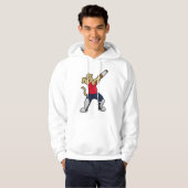 Hund auf Cricket mit Cricket-Fledermaus Hoodie (Vorne ganz)