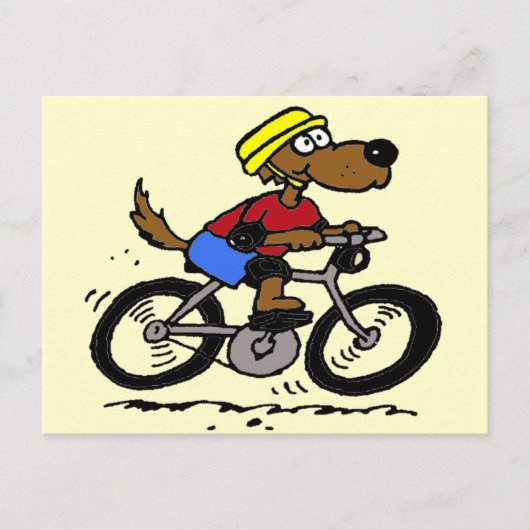 Hund auf dem Fahrrad Postkarte (Vorderseite)