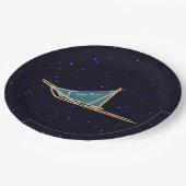 Hund auf den Sternen geschlafen Pappteller (Schrägansicht)