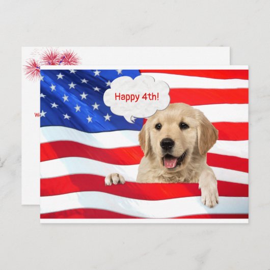 Hund auf der Flagge für Unternehmen danke Postkarte (Vorne/Hinten)