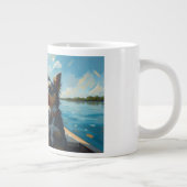 Hund auf einem Boot Jumbo-Tasse (Rechts)