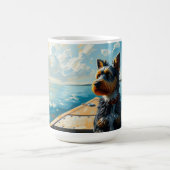 Hund auf einem Boot Kaffeetasse (Mittel)