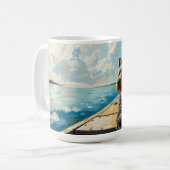 Hund auf einem Boot Kaffeetasse (Vorderseite Links)
