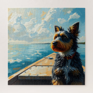 Hund auf einem Boot Puzzle