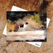 Hund auf einem Log Winslow Homer Postkarte