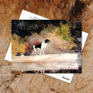 Hund auf einem Log Winslow Homer Postkarte