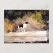 Hund auf einem Log Winslow Homer Postkarte (Vorderseite)