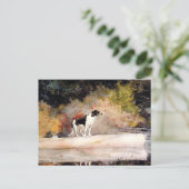 Hund auf einem Log Winslow Homer Postkarte (Stehend Vorderseite)